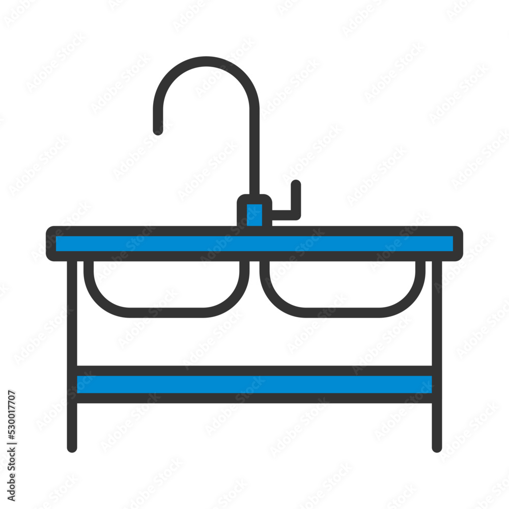 Icon Of Double Sink Icon Of Double Sink