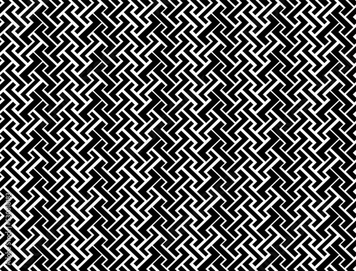 Abstract geometric pattern with stripes, lines. Seamless vector background. White and black ornament. Simple lattice graphic design