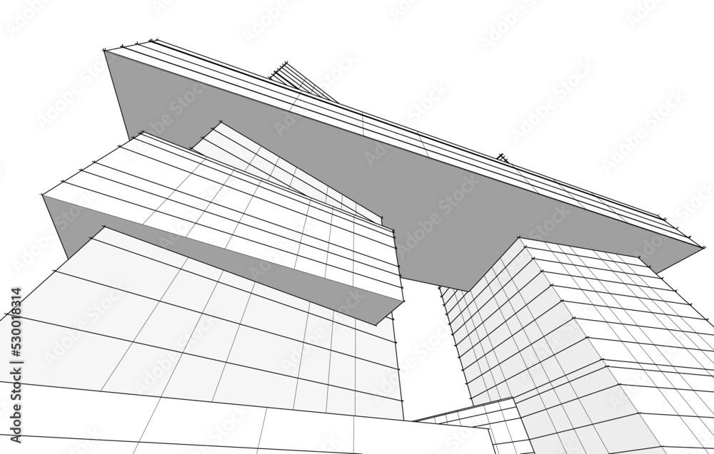 abstract architecture drawing 3d illustration abstract architecture drawing 3d illustration