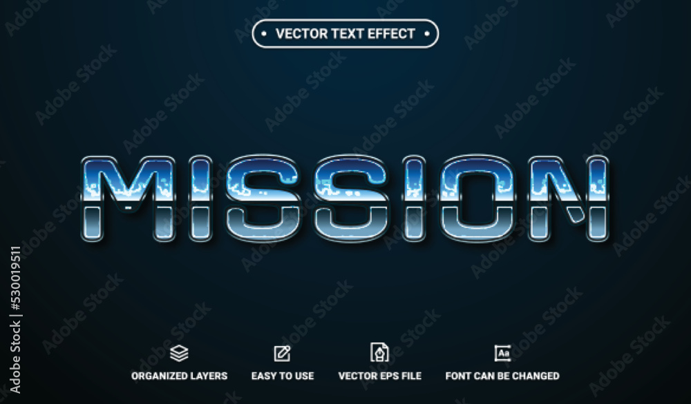 Mission Editable Vector Text Effect.
