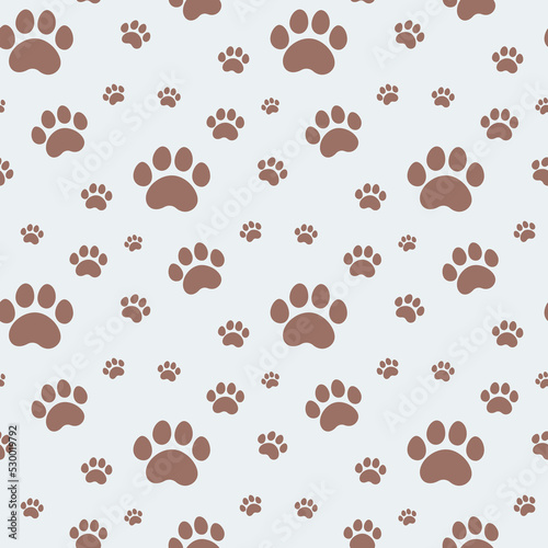 seamless pattern with pet's paw print 