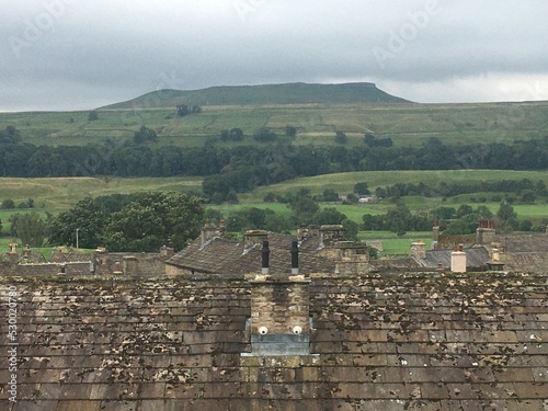 Addleborough from Askrigg rooftops photo