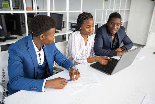 african business people working in office photo