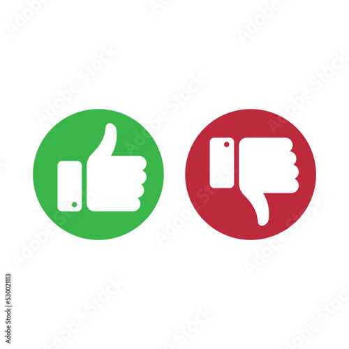 Like and dislike hand icon, Thumbs up thumbs down symbol, Simple design, Vector illustration