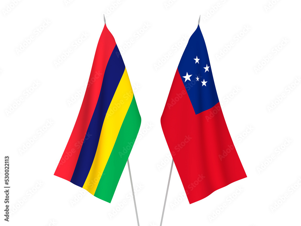 Republic of Mauritius and Independent State of Samoa flags