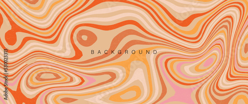 Abstract simple 70s background vector. Vintage retro style wallpaper with swirl lines, spiral, psychedelic groovy. 1970 color illustration design suitable for poster, banner, decorative, wall art.