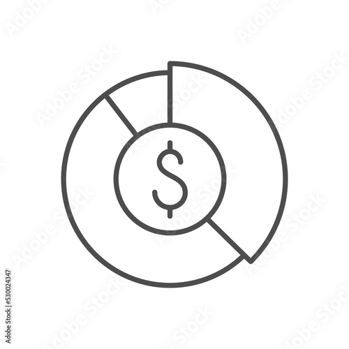 Finance chart line outline icon
