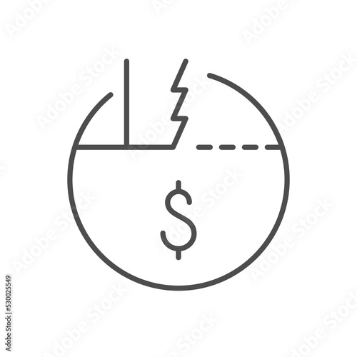 Budget allocation line outline icon
