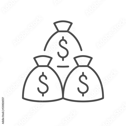 Money bags line outline icon