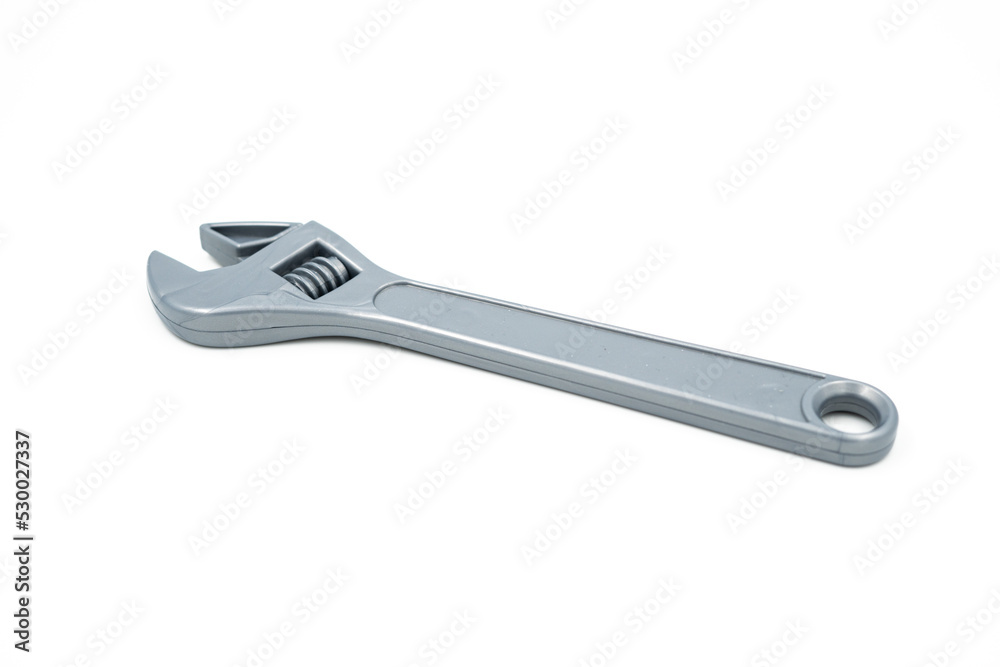 Plastic children's toy - gray wrench with adjustable head Plastic children's toy - gray wrench with adjustable head
