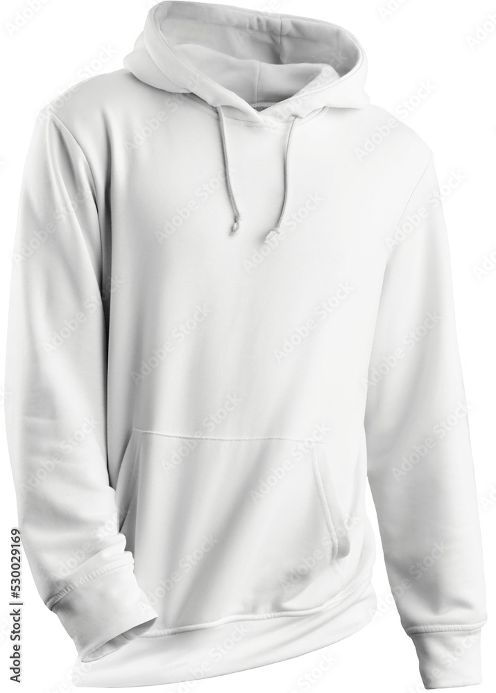 White hoodie mockup 3D rendering, png, universal sweatshirt, isolated ...