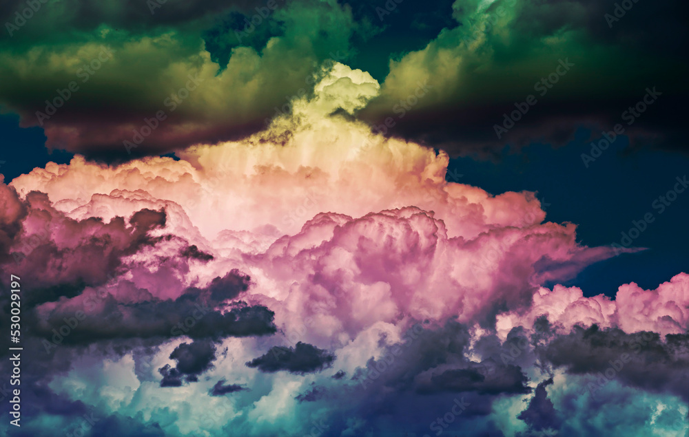 clouds of different colors in the sky	
