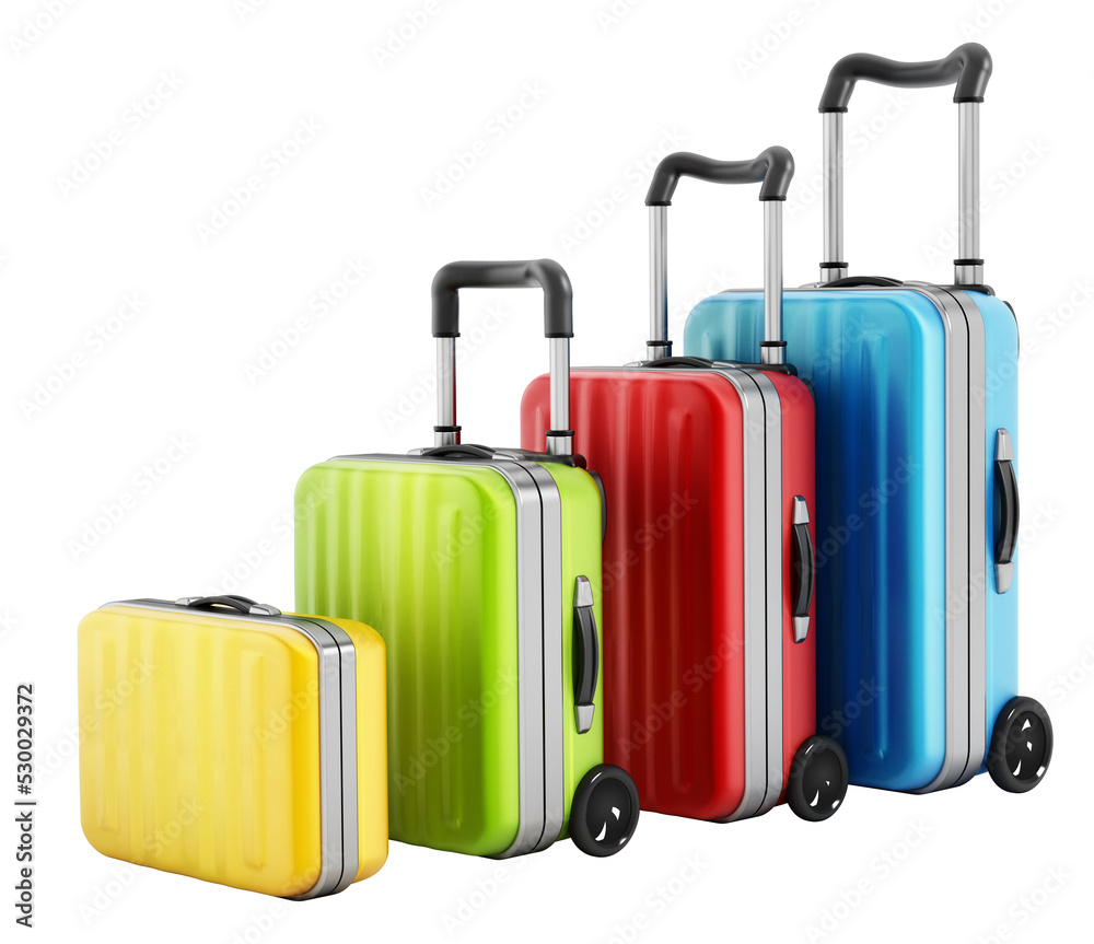 Colorful suitcases on transparent background. Colorful suitcases on transparent background.