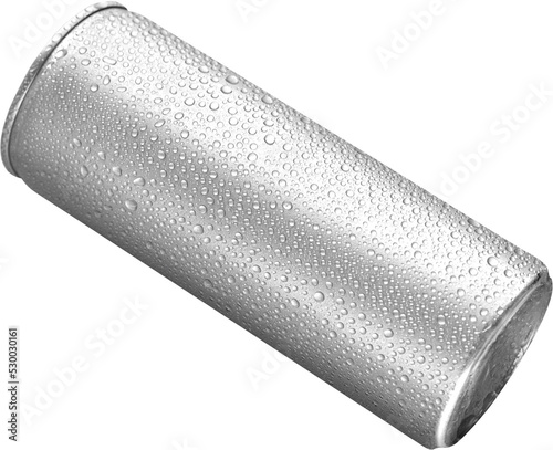 Mockup of aluminum can 0.250, png, iron bottle with drops for soda, water, isolated.