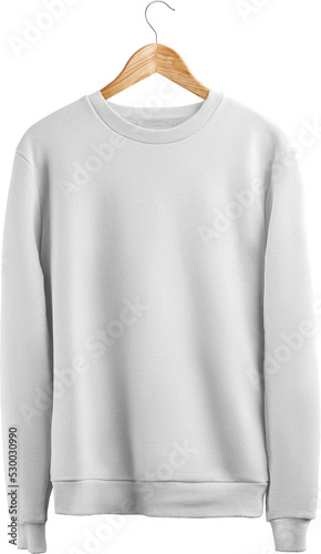 Foto White sweatshirt mockup, png, universal pullover on a hanger, isolated