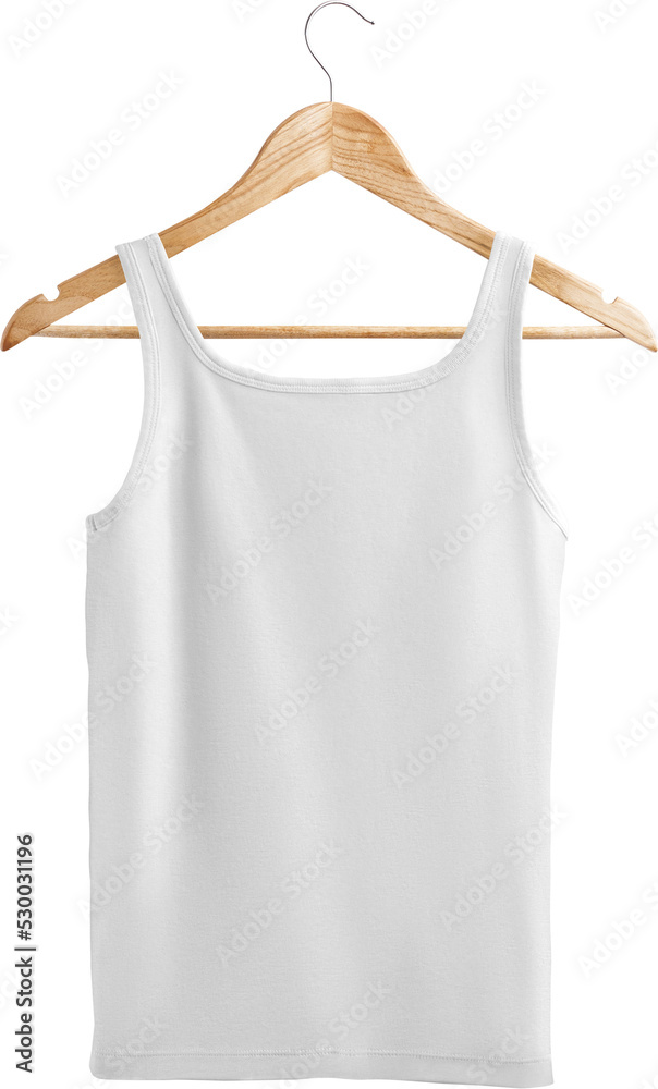 White t-shirt mockup, on a hanger, png, fashionable underwear, isolated. White t-shirt mockup, on a hanger, png, fashionable underwear, isolated.