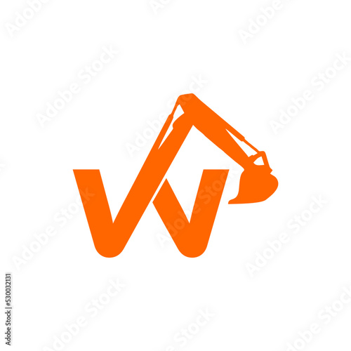 W logo excavator