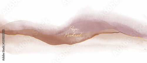 Beige, brown watercolor fluid painting vector background design. Dusty pastel, neutral and golden marble.