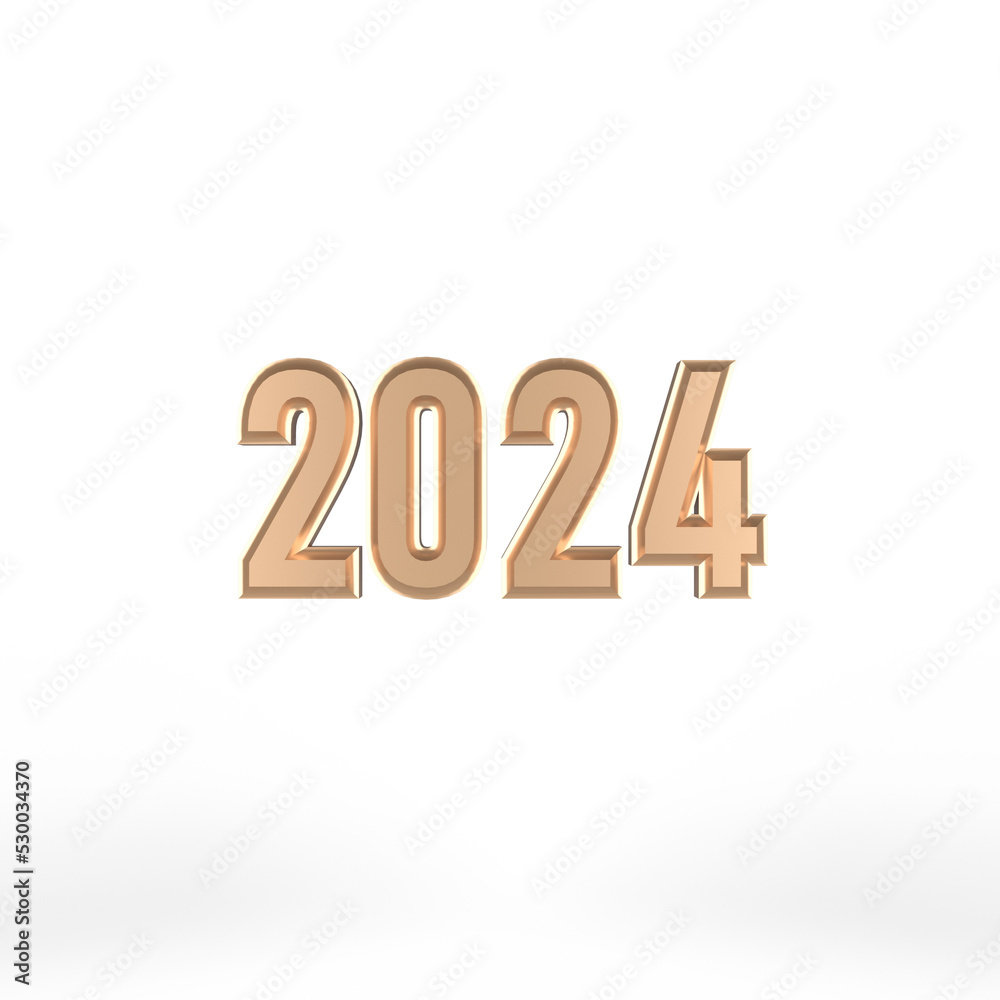 2024 3D Rendering 数字 年 透過PNG 2024 3D Rendering 数字 年 透過PNG