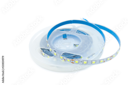 Led stripe in coil isolated on a white background.	