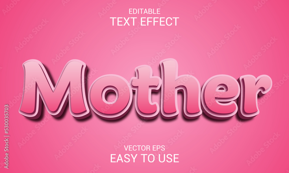 Mother editable 3d text effect template pink Mother editable 3d text effect template pink