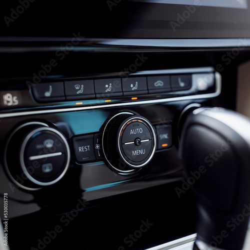 Climate control panel in a modern car.