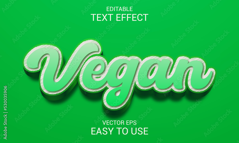 Vegan editable 3d text effect template Vegan editable 3d text effect template