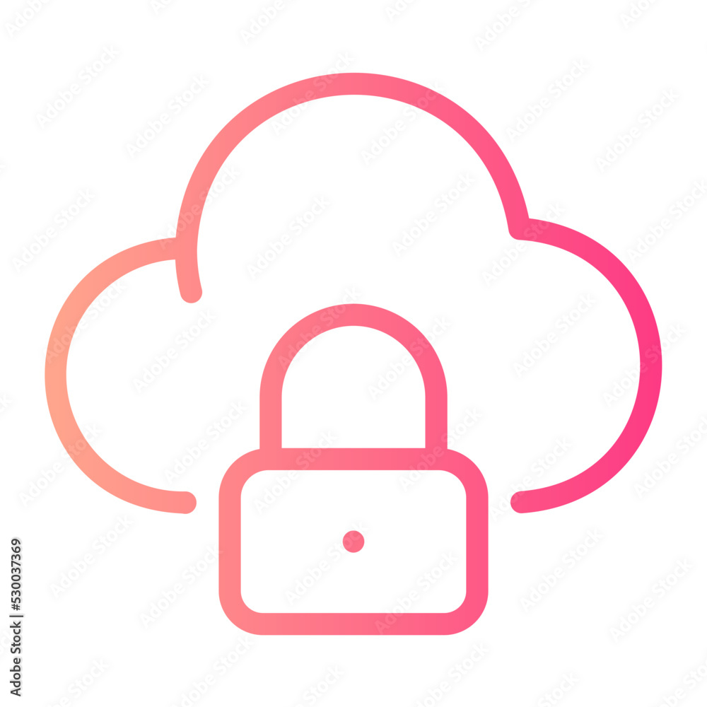 cloud lock gradient icon cloud lock gradient icon