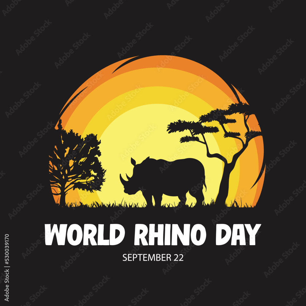 World Rhino Day. 22 September. vector design.