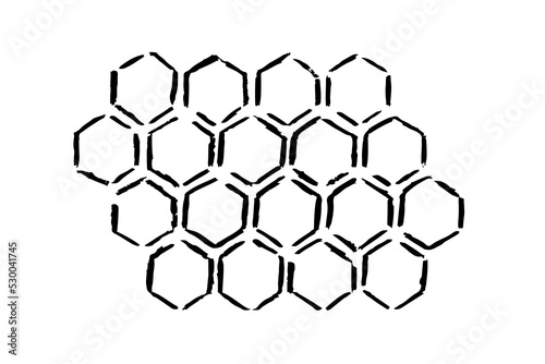 propolis honey comb sketch. hand drawn grunge honeycomb. Black and white image bee wax. Bee honey and propolis doodle vector illustration.