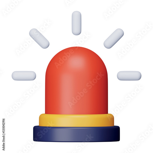 Emergency light 3d rendering isometric icon.