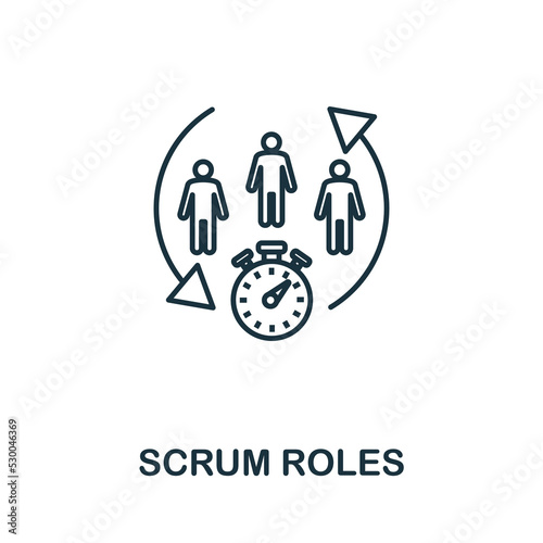 Scrum Roles icon. Simple element from agile method collection. Filled Scrum Roles icon for templates, infographics and more