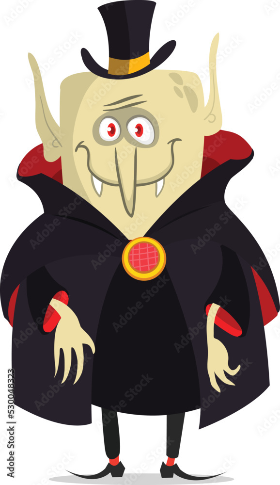 Cute cartoon vampire smiling. Vector illustration Cute cartoon vampire smiling. Vector illustration
