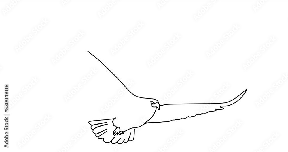 One single line drawing of strong eagle bird for company business logo ...