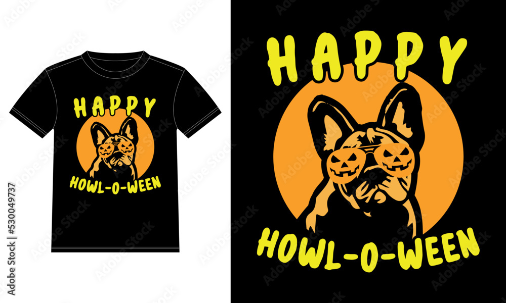 French Bulldog Pumpkin Howl-o-ween T-Shirt 