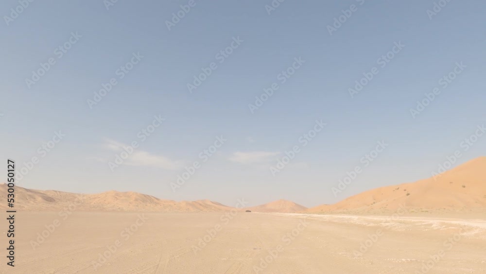 Driving Into The Rub Al-Chali Desert, Oman Driving Into The Rub Al-Chali Desert, Oman