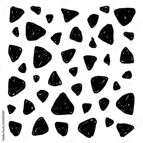Abstract doodle pattern with hand drawn spots