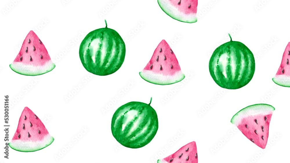 simple animation with watermelon on white simple animation with watermelon on white