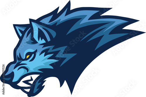 Fototapeta Snarling Wolf Logo Esports Sports Mascot Design Icon Illustration