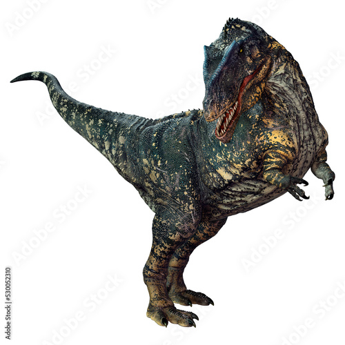 3D Rendering Dinosaur Gigantosaurus on White