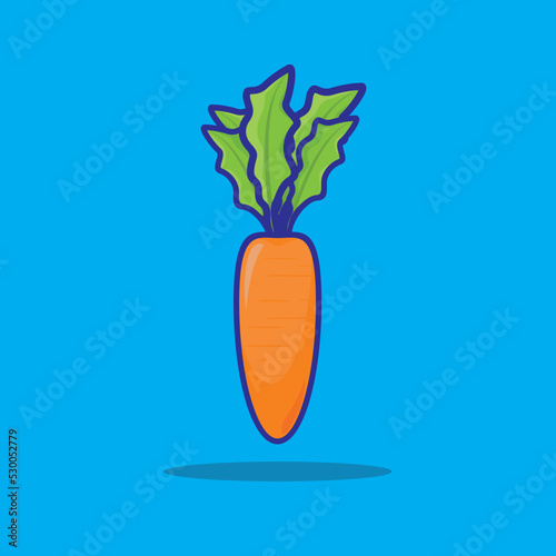 vector illustration of a carrot with an interesting and fresh cartoon concept with a good color combination . suitable as a symbol, icon, educational picture for children.etc photo