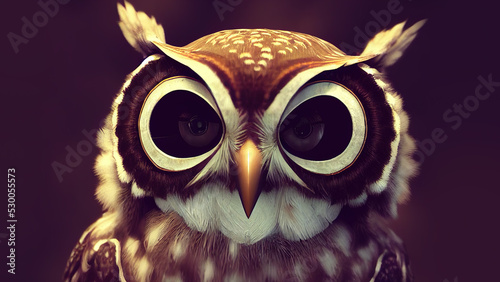 Stylized owl, portrait. Poster and Wall Art Prints. © Надежда Семироз