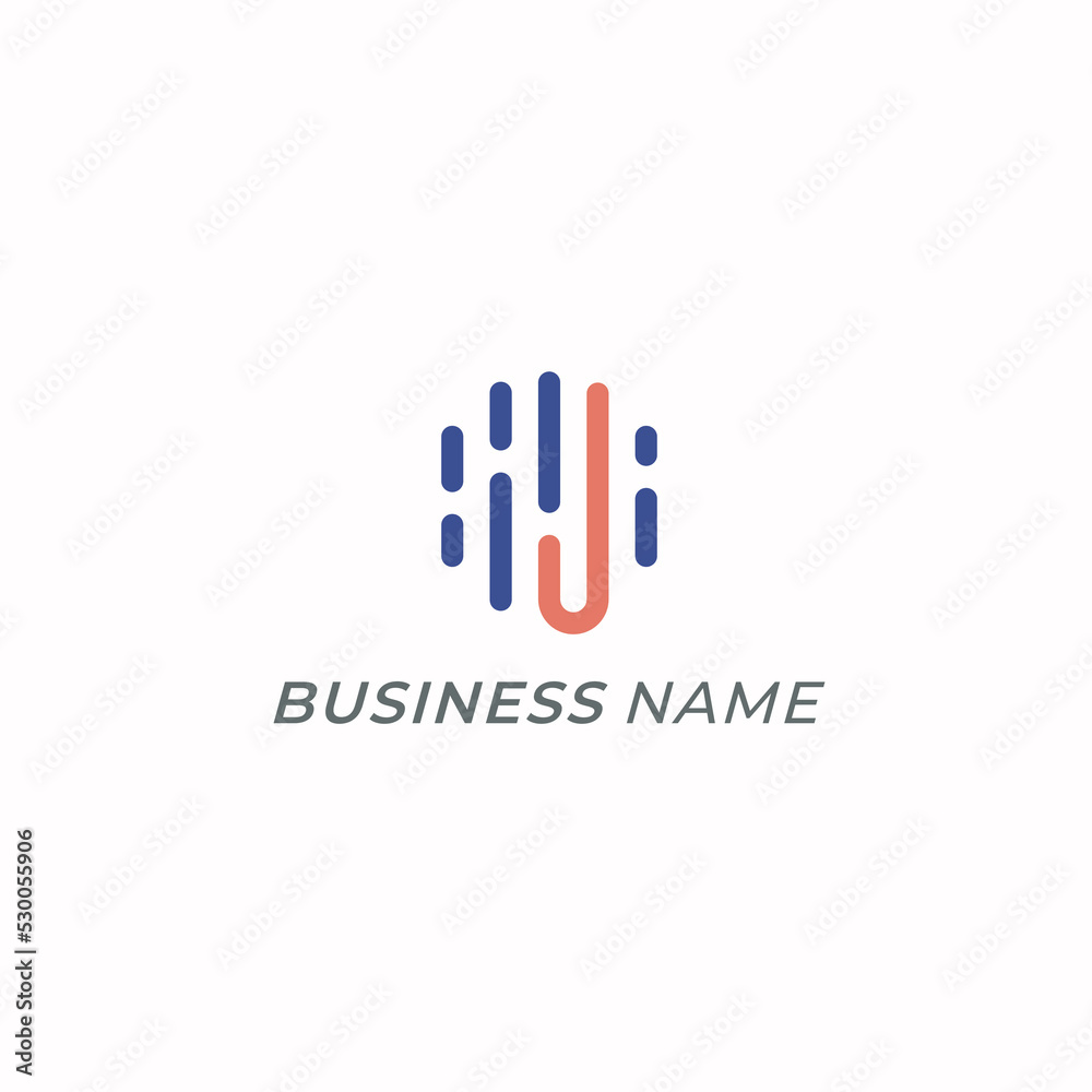 design logo creative line letter J and tech design logo creative line letter J and tech