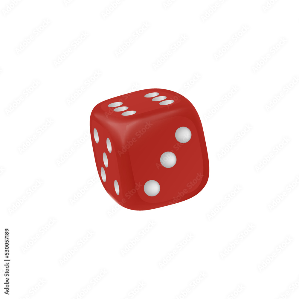Gamble games red dice with number spots, realistic vector illustration isolated. Gamble games red dice with number spots, realistic vector illustration isolated.