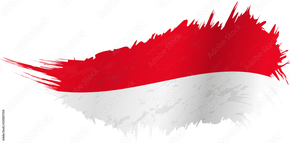 Flag of Indonesia in grunge style with waving effect. Flag of Indonesia in grunge style with waving effect.