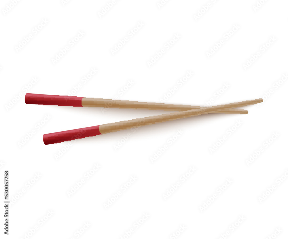Realistic bamboo chopsticks for eating sushi or noodles