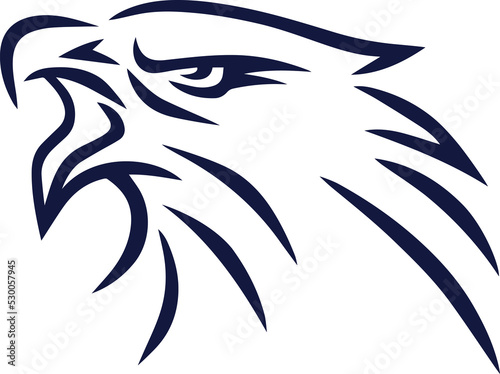 Eagle Mascot Line Logo Sports Team Mascot Design Illustration