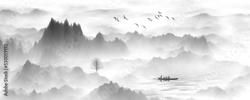 misty mountain landscape