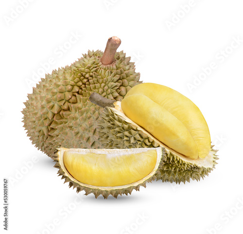 Ripe Durian Fruit isolated on white background