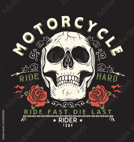 vintage motor .typographic for t-shirt design,vector illustration